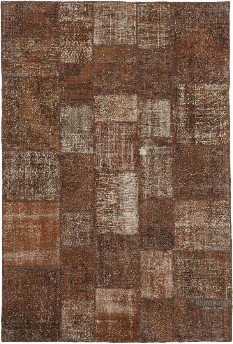 Patchwork Hand-Knotted Turkish Rug - 6' 8" x 9' 11" (80" x 119") - K0064021