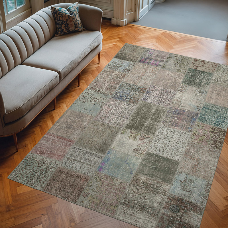 Azul Alfombra Turca de Retazos - 205 cm x 300 cm - K0064024