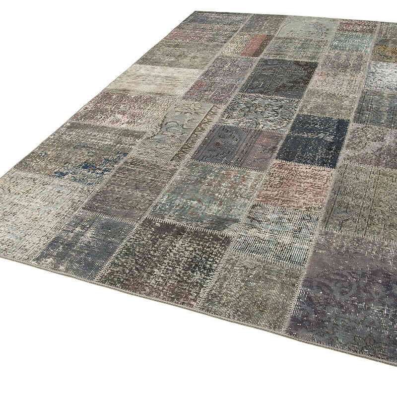 Patchwork Hand-Knotted Turkish Rug - 6' 7" x 9' 10" (79" x 118") - K0064025