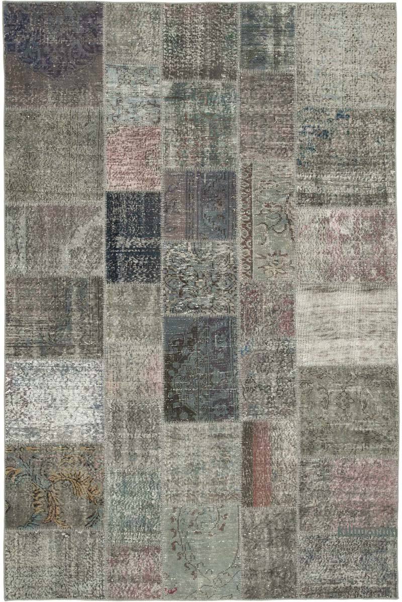 Patchwork Hand-Knotted Turkish Rug - 6' 7" x 9' 10" (79" x 118") - K0064025