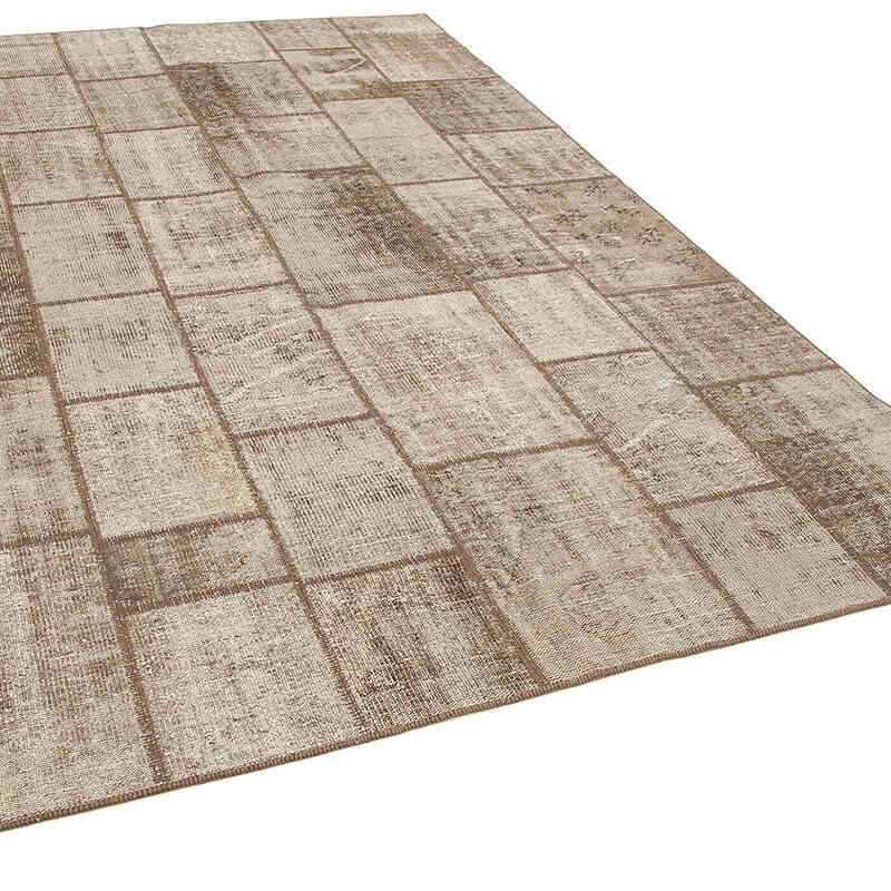 Patchwork Hand-Knotted Turkish Rug - 6' 8" x 9' 9" (80" x 117") - K0064027