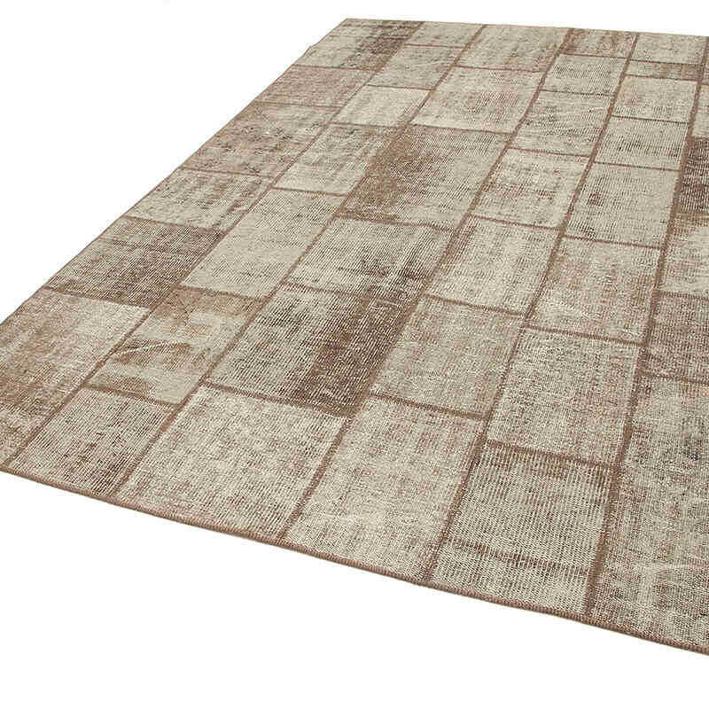 Patchwork Hand-Knotted Turkish Rug - 6' 8" x 9' 9" (80" x 117") - K0064027