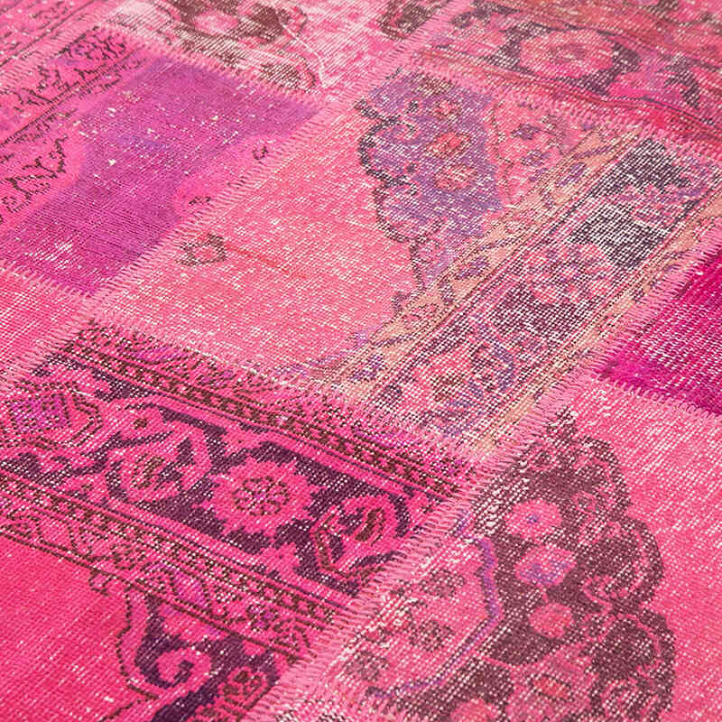 Patchwork Hand-Knotted Turkish Rug - 6' 7" x 9' 10" (79" x 118") - K0064028