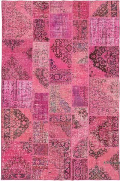 Patchwork Hand-Knotted Turkish Rug - 6' 7" x 9' 10" (79 in. x 118 in.)