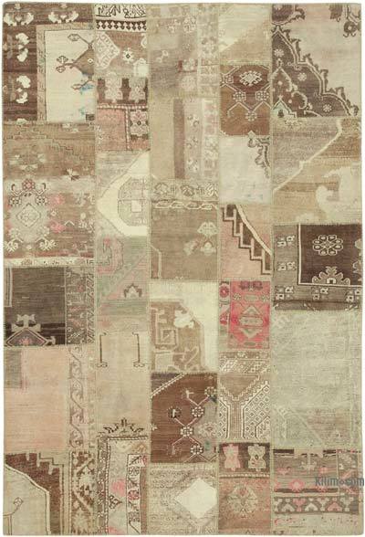 Patchwork Hand-Knotted Turkish Rug - 6' 8" x 9' 11" (80 in. x 119 in.)