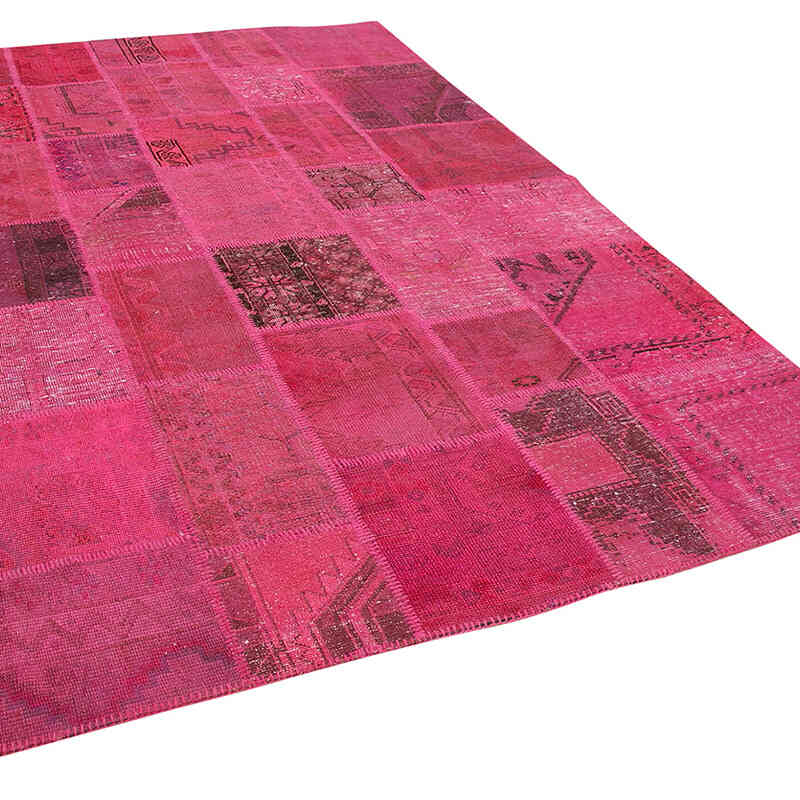 Patchwork Hand-Knotted Turkish Rug - 6' 8" x 9' 11" (80" x 119") - K0064032