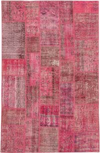 Patchwork Hand-Knotted Turkish Rug - 6' 1" x 9' 5" (73" x 113")