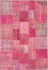 Patchwork Hand-Knotted Turkish Rug - 6' 9" x 9' 10" (81" x 118")