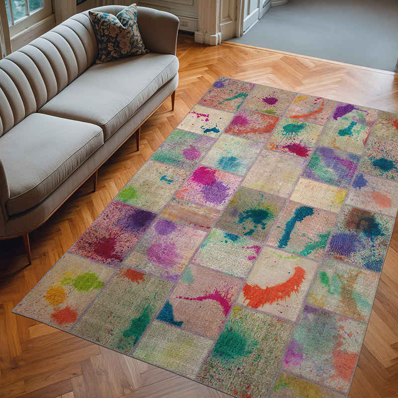 Patchwork El Dokuma Halı - 200 cm x 301 cm - K0064039