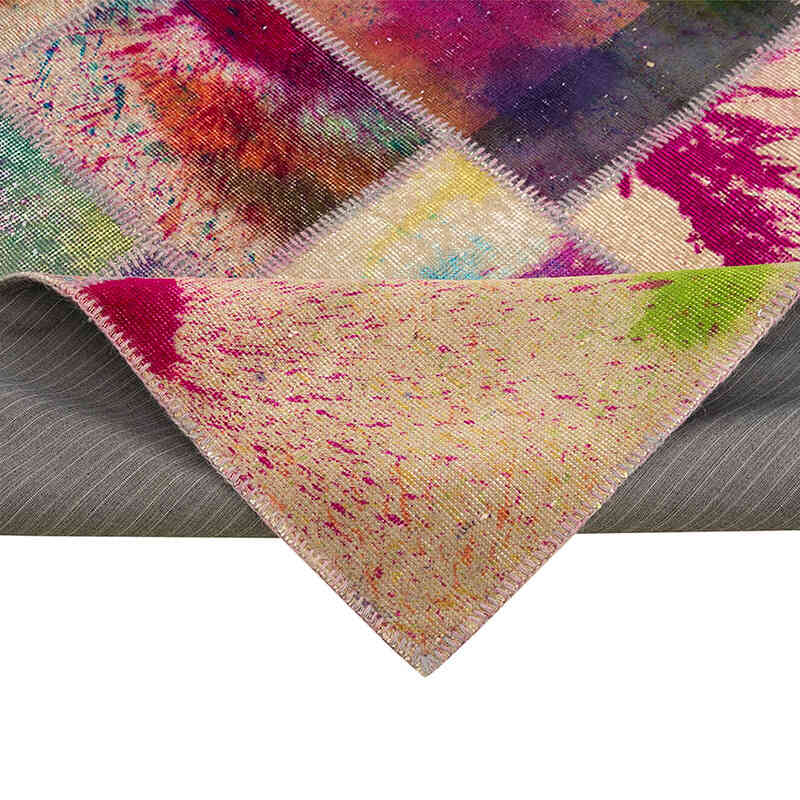 Patchwork Hand-Knotted Turkish Rug - 6' 9" x 9' 10" (81" x 118") - K0064044