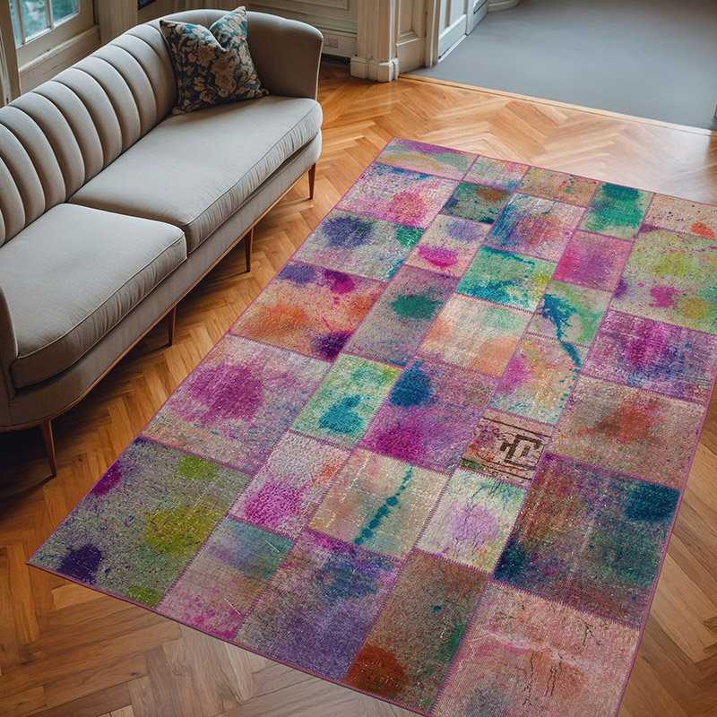 Patchwork El Dokuma Halı - 197 cm x 300 cm - K0064046
