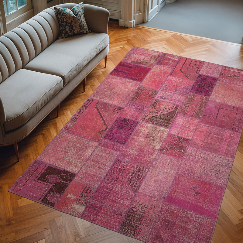 Patchwork El Dokuma Halı - 196 cm x 299 cm - K0064047