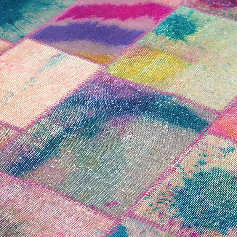 Patchwork Hand-Knotted Turkish Rug - 6' 6" x 9' 10" (78" x 118") - K0064050