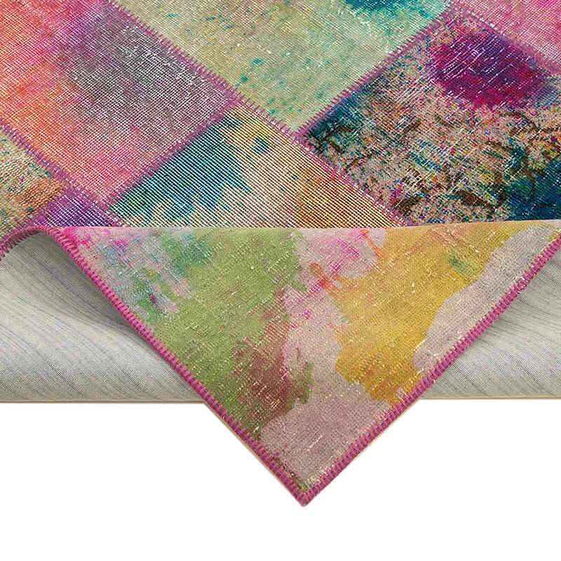 Patchwork Hand-Knotted Turkish Rug - 6' 6" x 9' 10" (78" x 118") - K0064050