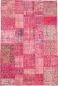 Patchwork Hand-Knotted Turkish Rug - 6' 7" x 9' 11" (79" x 119")