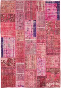 Patchwork Hand-Knotted Turkish Rug - 6' 6" x 9' 8" (78" x 116")