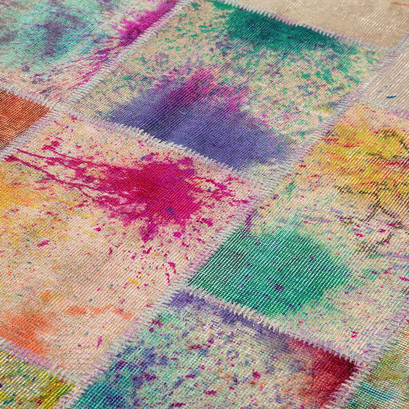 Patchwork Hand-Knotted Turkish Rug - 6' 9" x 10'  (81" x 120") - K0064058