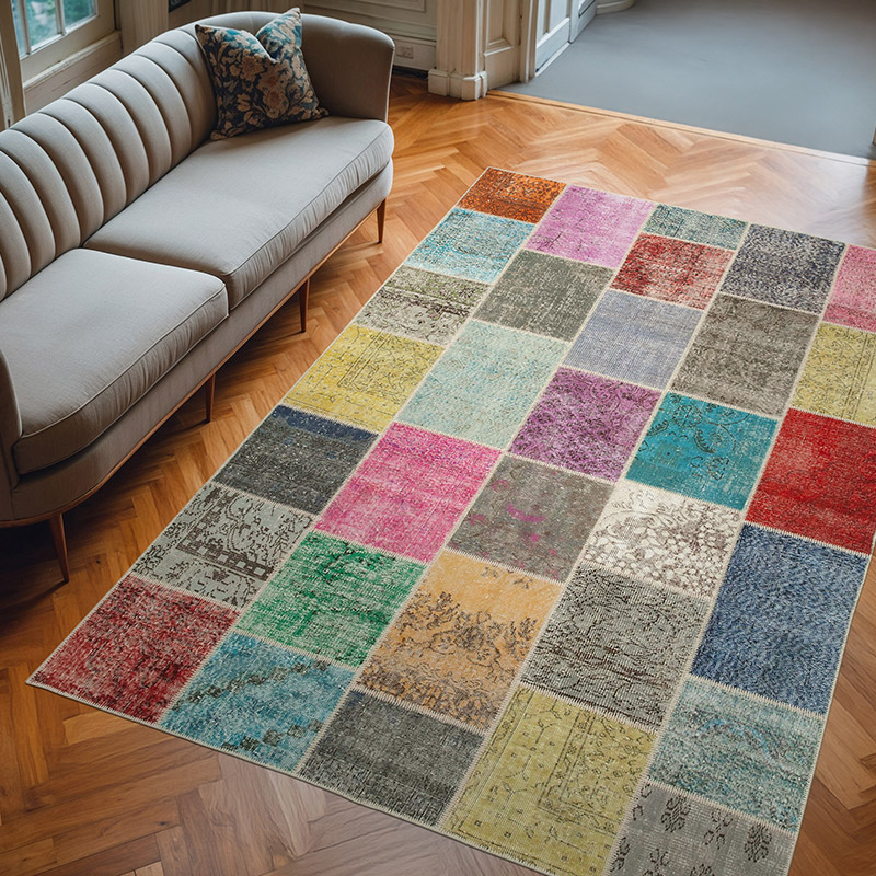 Patchwork El Dokuma Halı - 205 cm x 300 cm - K0064065