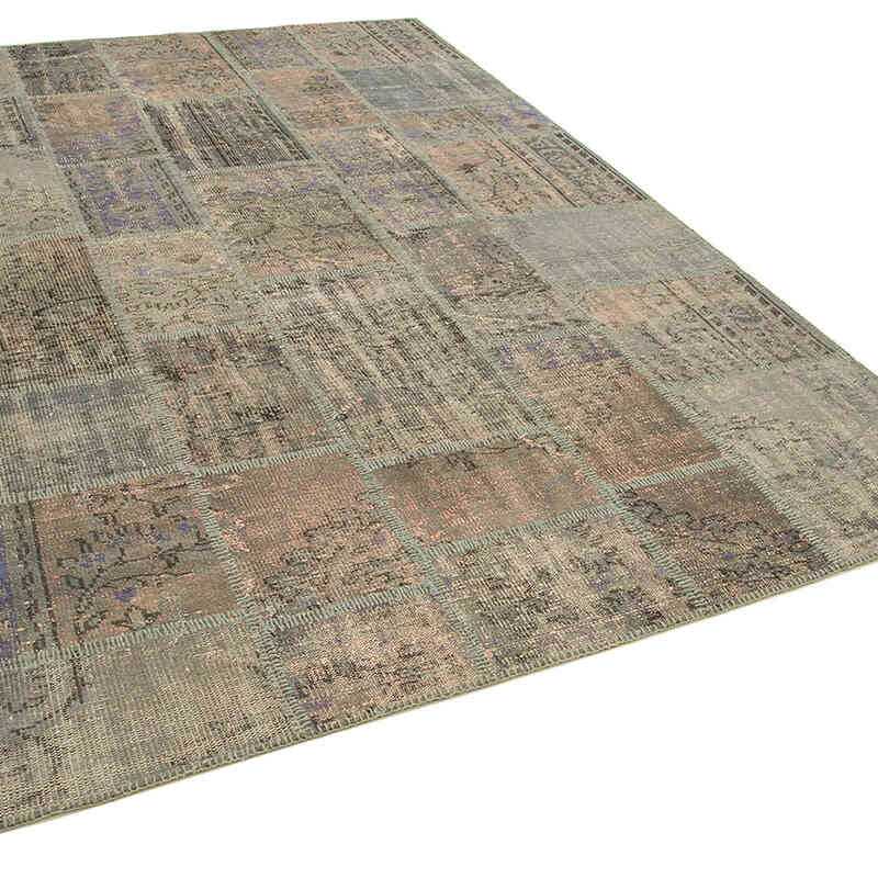 Patchwork Hand-Knotted Turkish Rug - 6' 9" x 9' 11" (81" x 119") - K0064067