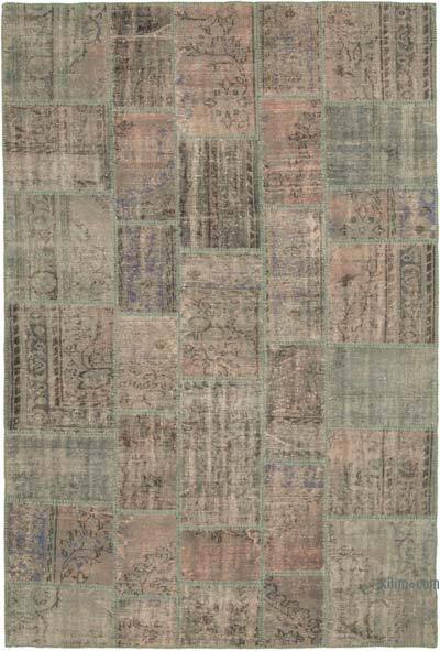 Patchwork Hand-Knotted Turkish Rug - 6' 9" x 9' 11" (81" x 119")