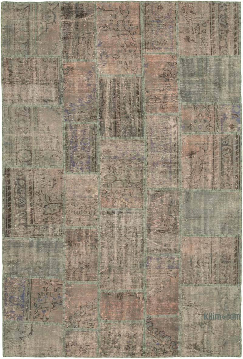 Patchwork Hand-Knotted Turkish Rug - 6' 9" x 9' 11" (81" x 119") - K0064067