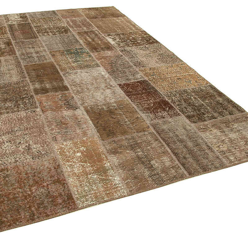 Patchwork Hand-Knotted Turkish Rug - 6' 6" x 9' 10" (78" x 118") - K0064073