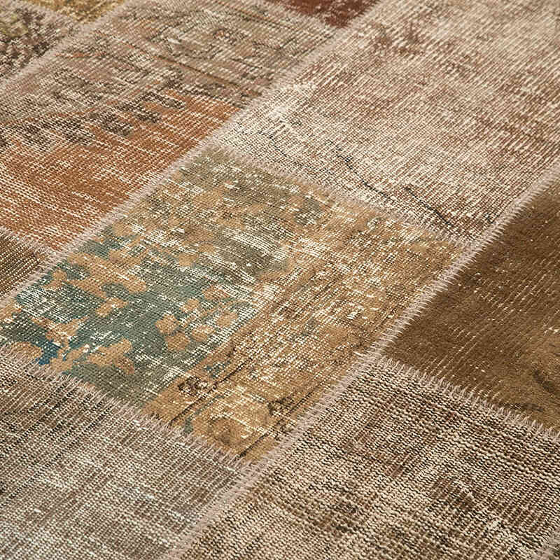 Patchwork Hand-Knotted Turkish Rug - 6' 6" x 9' 10" (78" x 118") - K0064073