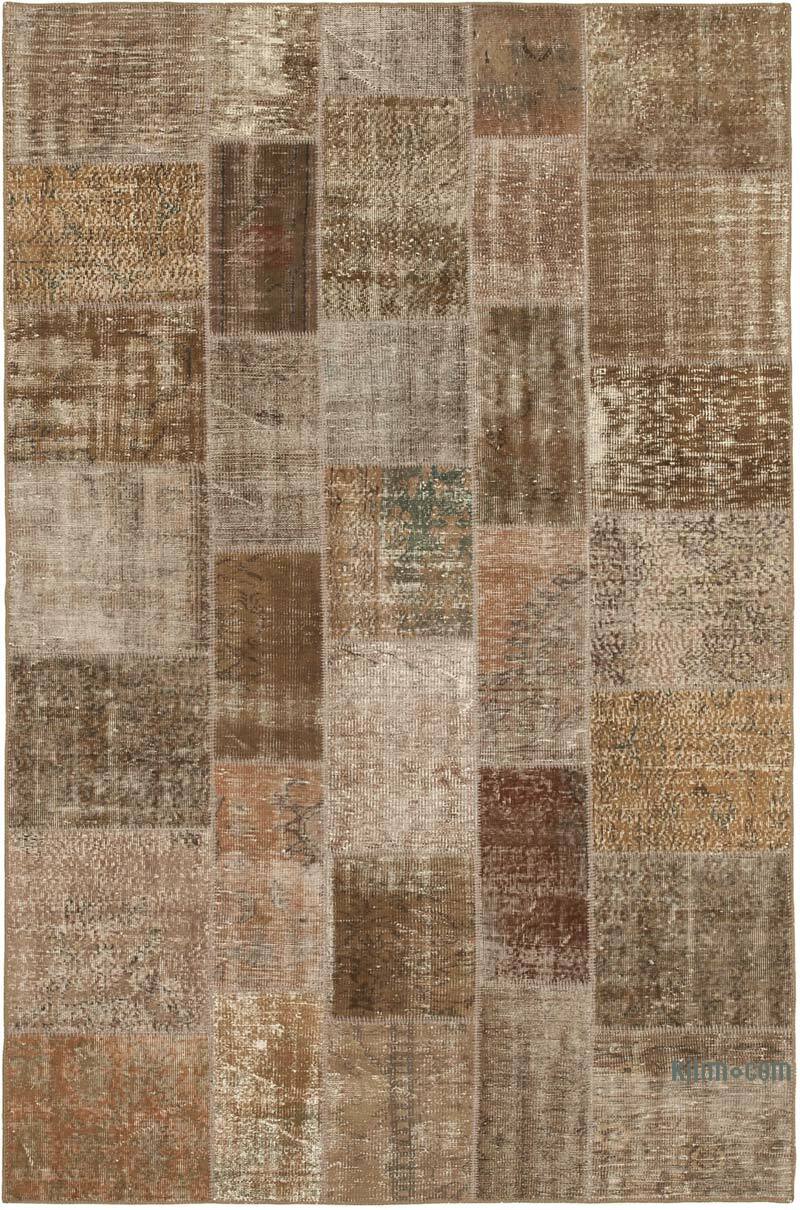 Patchwork Hand-Knotted Turkish Rug - 6' 6" x 9' 10" (78" x 118") - K0064073