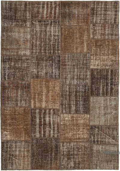 Patchwork Hand-Knotted Turkish Rug - 6' 11" x 9' 10" (83 in. x 118 in.)