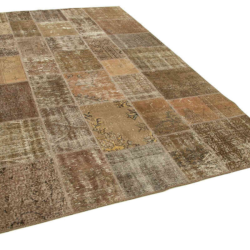 Patchwork Hand-Knotted Turkish Rug - 6' 6" x 9' 10" (78" x 118") - K0064076