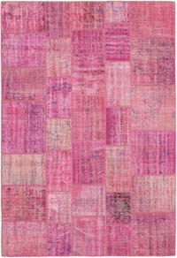 Patchwork Hand-Knotted Turkish Rug - 6' 9" x 9' 11" (81" x 119")