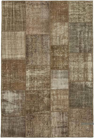 Patchwork Hand-Knotted Turkish Rug - 6' 7" x 9' 9" (79 in. x 117 in.)