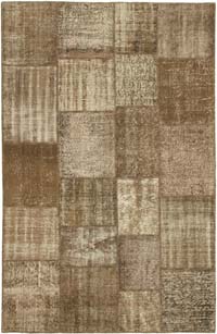Patchwork Hand-Knotted Turkish Rug - 6' 5" x 9' 11" (77" x 119")