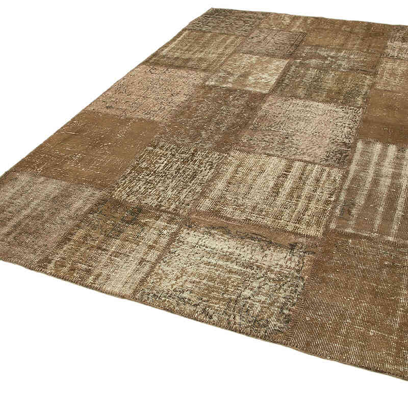 Patchwork Hand-Knotted Turkish Rug - 6' 5" x 9' 11" (77" x 119") - K0064082
