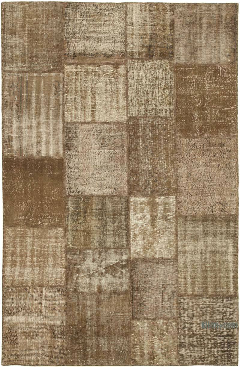 Patchwork Hand-Knotted Turkish Rug - 6' 5" x 9' 11" (77" x 119") - K0064082