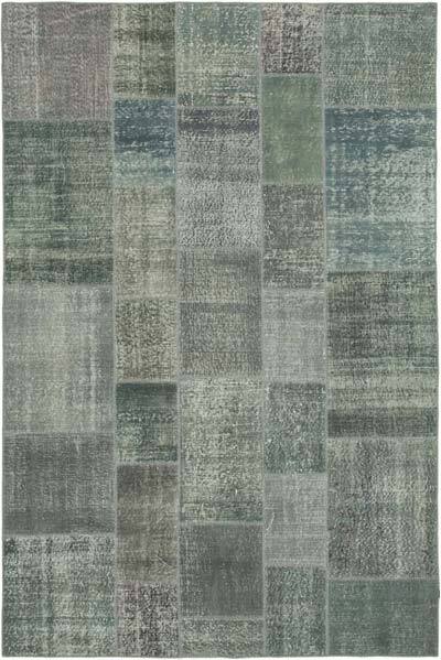 Patchwork Hand-Knotted Turkish Rug - 6' 7" x 9' 10" (79 in. x 118 in.)