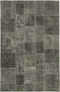 Patchwork Hand-Knotted Turkish Rug - 6' 7" x 9' 10" (79" x 118")