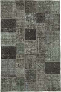 Patchwork Hand-Knotted Turkish Rug - 6' 7" x 9' 10" (79" x 118")