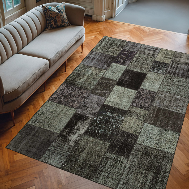 Patchwork El Dokuma Halı - 198 cm x 300 cm - K0064087