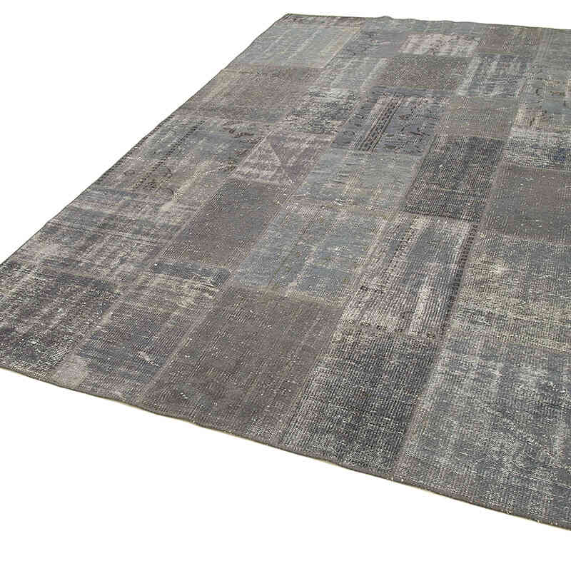 Patchwork Hand-Knotted Turkish Rug - 6' 6" x 9' 10" (78" x 118") - K0064088