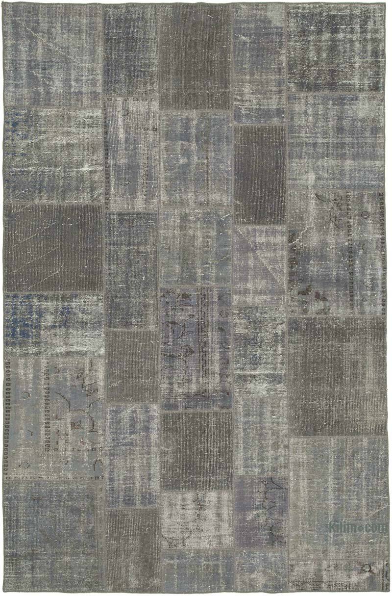 Patchwork Hand-Knotted Turkish Rug - 6' 6" x 9' 10" (78" x 118") - K0064088