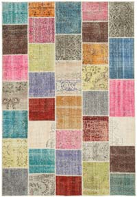 Patchwork Hand-Knotted Turkish Rug - 6' 10" x 9' 10" (82" x 118")
