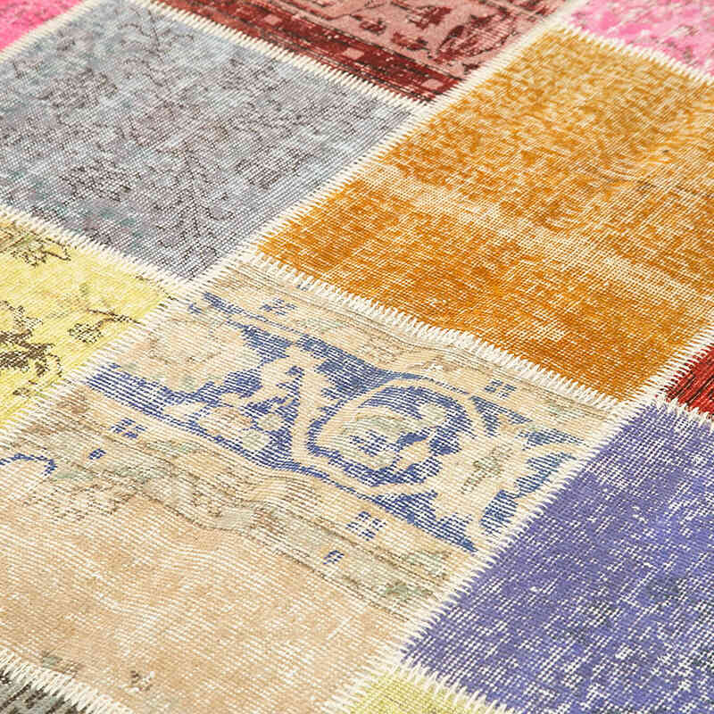 Patchwork Hand-Knotted Turkish Rug - 6' 10" x 9' 10" (82" x 118") - K0064089