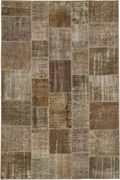 Patchwork Hand-Knotted Turkish Rug - 6' 6" x 9' 9" (78 in. x 117 in.)
