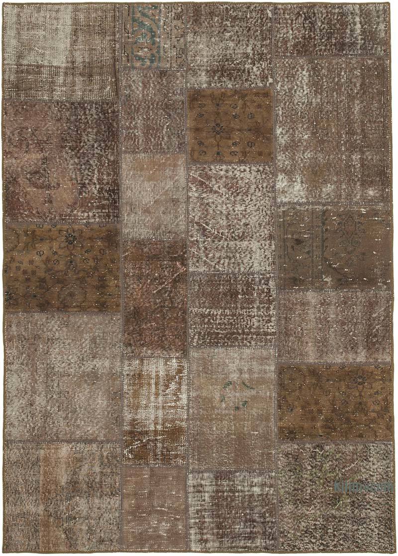 Patchwork Hand-Knotted Turkish Rug - 5' 7" x 7' 11" (67" x 95") - K0064104