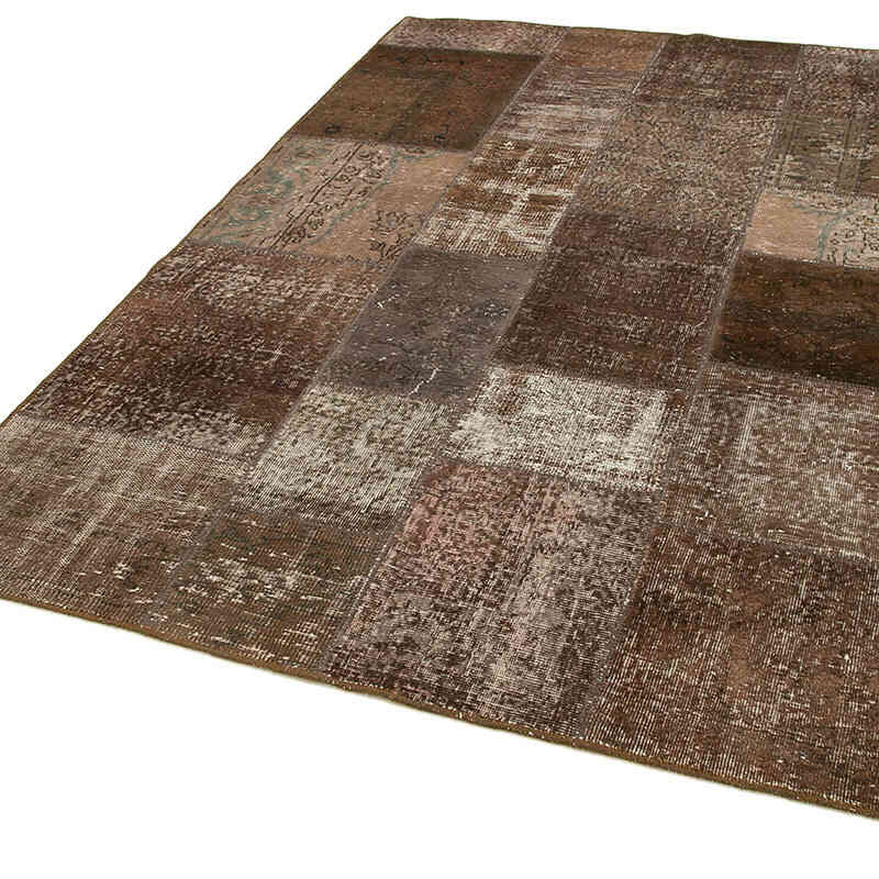 Patchwork Hand-Knotted Turkish Rug - 5' 7" x 8'  (67" x 96") - K0064107