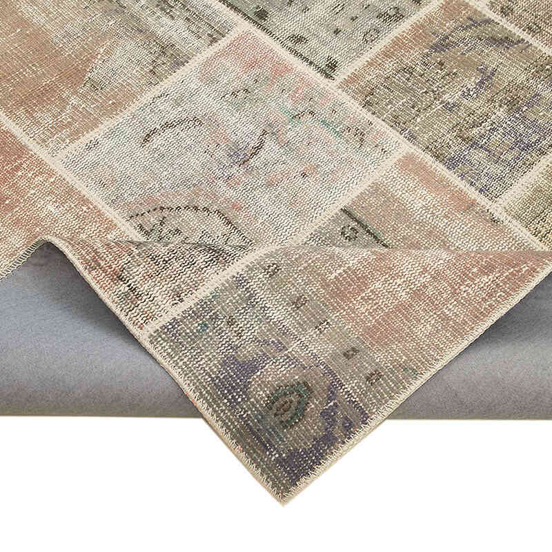 Patchwork Hand-Knotted Turkish Rug - 5' 8" x 7' 11" (68" x 95") - K0064116