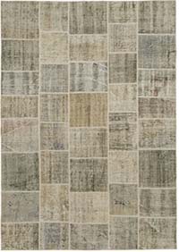 Patchwork Hand-Knotted Turkish Rug - 5' 8" x 8' 1" (68" x 97")