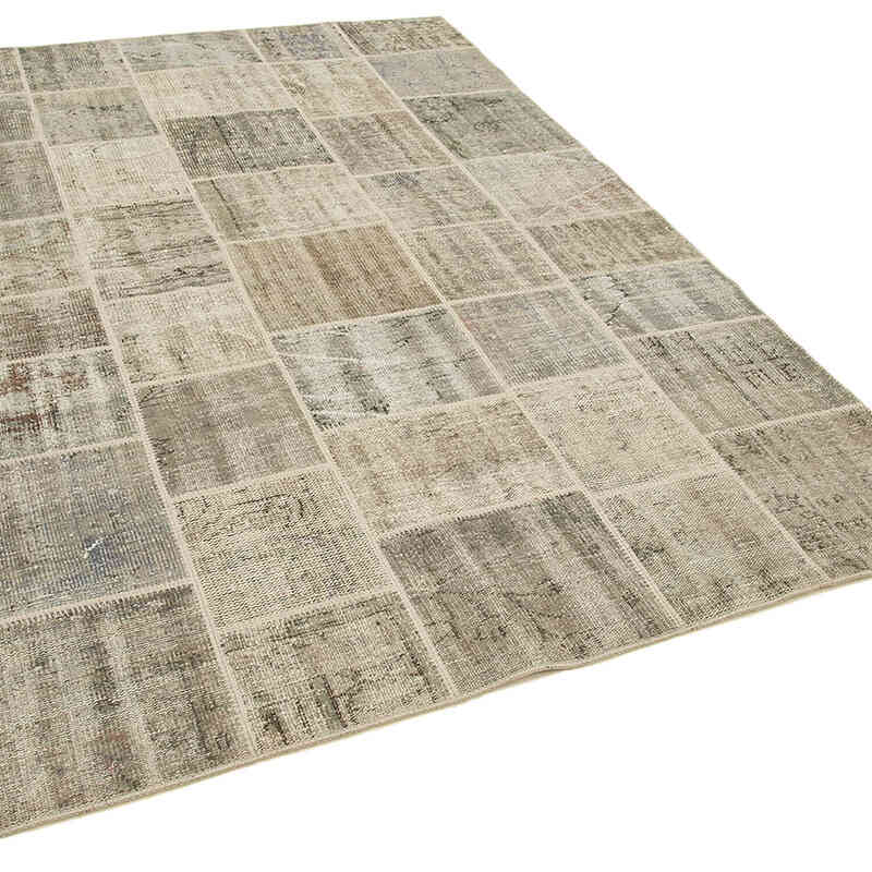 Patchwork Hand-Knotted Turkish Rug - 5' 8" x 8' 1" (68" x 97") - K0064117