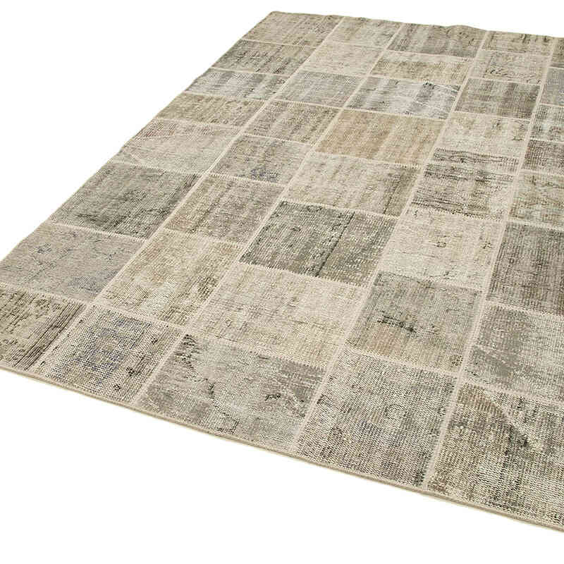 Patchwork Hand-Knotted Turkish Rug - 5' 8" x 8' 1" (68" x 97") - K0064117